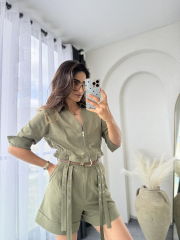 Zara Tasarım Şort Takım Haki