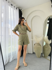 Zara Tasarım Şort Takım Haki
