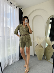 Zara Tasarım Şort Takım Haki