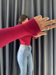 Oysho Parmak Geçirmeli Body Bordo
