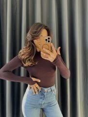 Oysho Parmak Geçirmeli Body Kahve