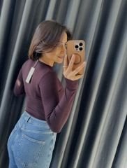 Oysho Parmak Geçirmeli Body Kahve