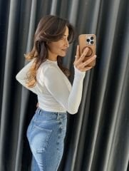 Oysho Parmak Geçirmeli Body Beyaz