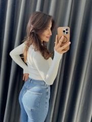 Oysho Parmak Geçirmeli Body Beyaz
