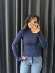 Massi Boğazlı Body Lacivert