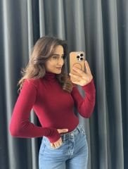 Massi Boğazlı Body Bordo
