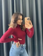 Massi Boğazlı Body Bordo
