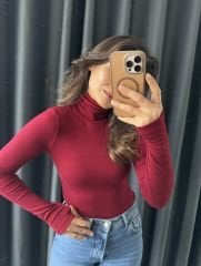 Massi Boğazlı Body Bordo