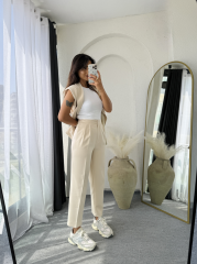 Zara Vatkalı Yelek Takım Bej