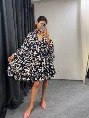 KUŞAKLI UÇUŞ ELBİSE