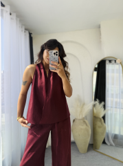 Laura Ham Keten Takım Bordo