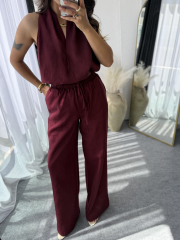 Laura Ham Keten Takım Bordo