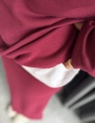 Premium Dokuma Etek Takım Bordo