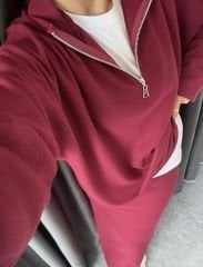 Premium Dokuma Etek Takım Bordo