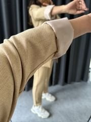 Yün Efekt Çizgili Takım Camel