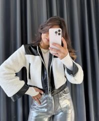 Deri Teddy Crop Mont