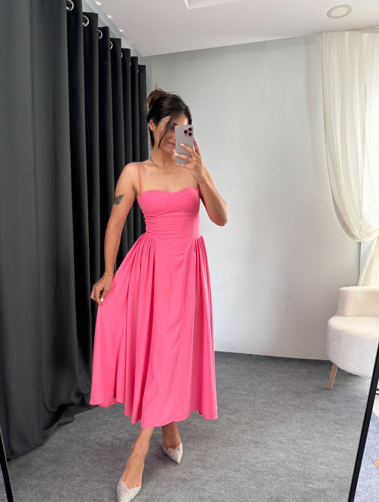 PRENSES ELBİSE PEMBE