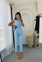 Zara Kloş Vatkalı Yelek Takım Bebemavi