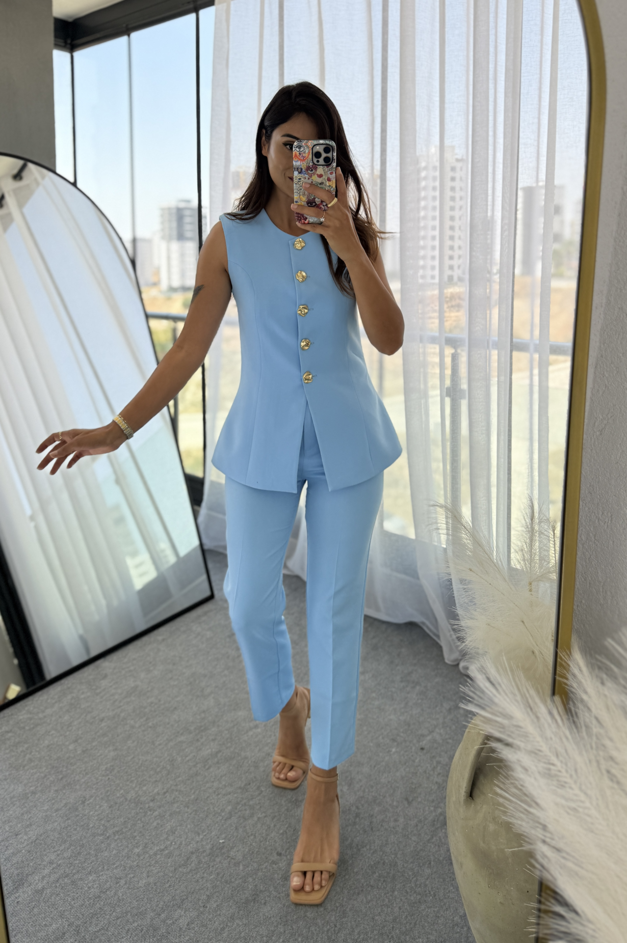 Zara Kloş Vatkalı Yelek Takım Bebemavi