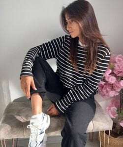 MNG ÇİZGİLİ SWEAT SİYAH
