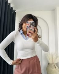 Gömlek Yaka Fitilli Body