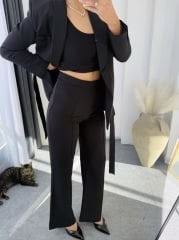 Kuşaklı Blazer Takım