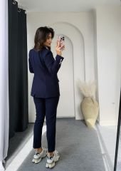 Düğmeli Takım Elbise Lacivert