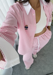 Pinterest Çizgili Takım Pembe