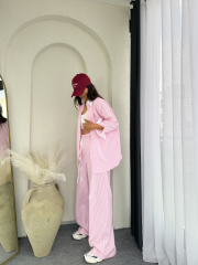 Pinterest Çizgili Takım Pembe