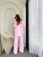Pinterest Çizgili Takım Pembe