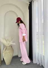 Pinterest Çizgili Takım Pembe