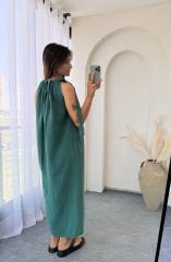 PREMİUM OMUZDAN BAĞLAMALI ELBİSE