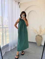 PREMİUM OMUZDAN BAĞLAMALI ELBİSE