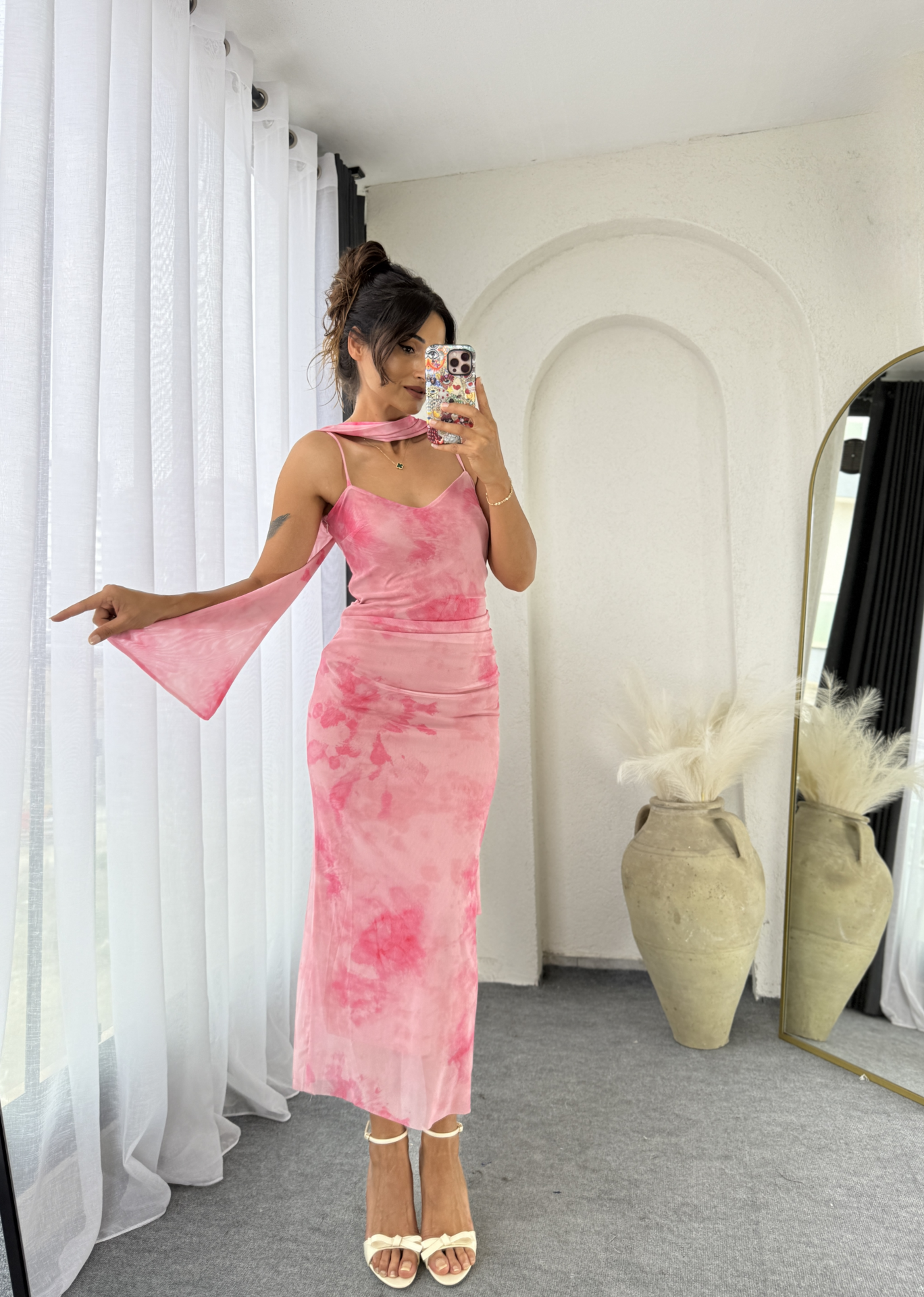 Fularlı Elbise Softpembe