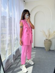 Tensel Yelek Takım Pembe