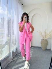 Tensel Yelek Takım Pembe
