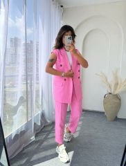 Tensel Yelek Takım Pembe