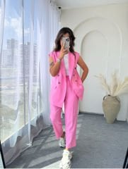 Tensel Yelek Takım Pembe