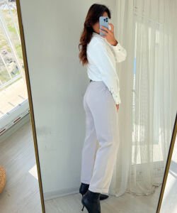 Havuç Kesim Pantolon Gri