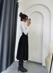 Yırtmaçlı Pinterest Etek Siyah