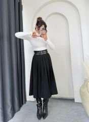 Yırtmaçlı Pinterest Etek Siyah