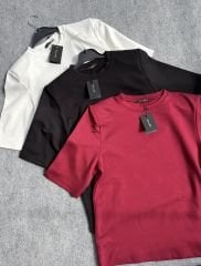 Massimo Vatkalı Tişört Bordo