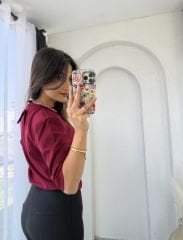 Massimo Vatkalı Tişört Bordo