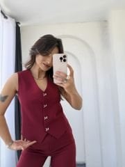 Elsem Yelek Takım Bordo